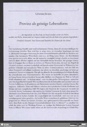 Provinz als geistige Lebensform