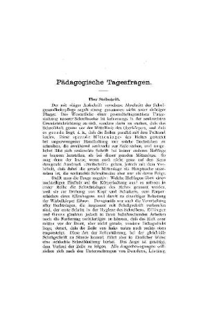 Pädagogische Tagesfragen