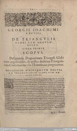 DE TRIANGULIS GLOBI ANGULO RECTO. LIBER PRIMUS.