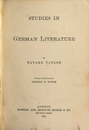 Studies in German literature
