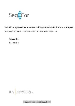 Guideline: Syntactic annotation and segmentation in the SegCor Project