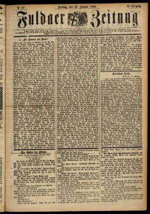 Ausgabe vom Freitag, den 29. Januar 1892.