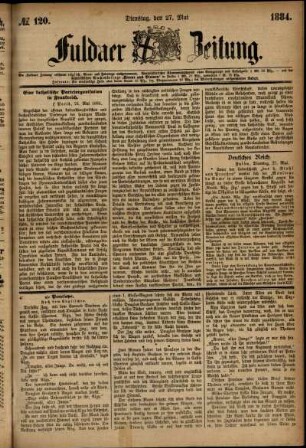 Ausgabe vom Dienstag, den 27. Mai 1884.