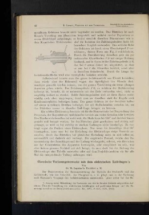 Chemische Vorlesungsversuche mit dem elektrischen Lichtbogen.