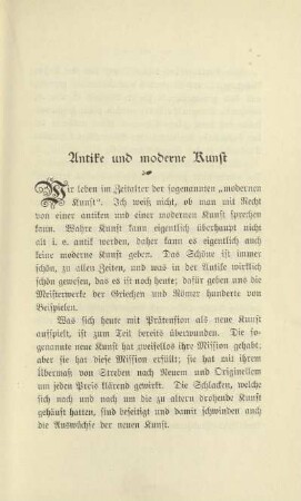 Antike und moderne Kunst