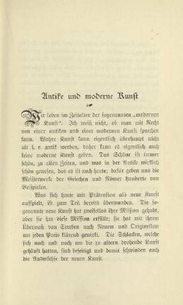 Antike und moderne Kunst