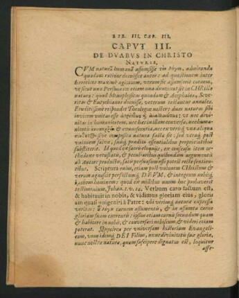 Caput III. De Duabus In Christo Naturis.