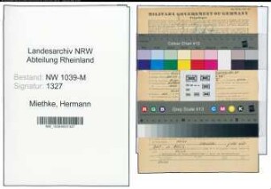 Entnazifizierung Hermann Miethke , geb. 27.10.1902 ()
