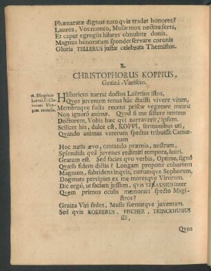 X. Christophorus Koppius, Graiza-Variscus.