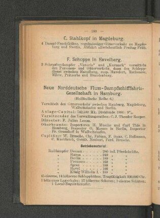 Neue Norddeutsche Fluss-Dampfschifffahrts-Gesellschaft in Hamburg.