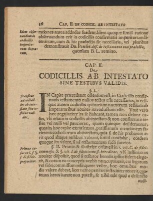 Cap. II. De Codicillis Ab Intestato Sine Testibus Validis.