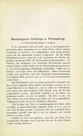Malakologische Streifzüge in Württemberg