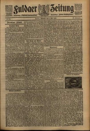 Zweite Ausgabe vom Mittwoch, den 06. Mai 1908.