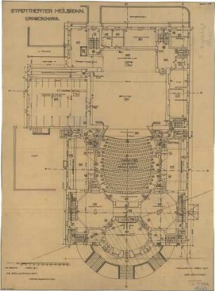 Fischer, Theodor; Heilbronn; Stadt-Theater - Grundriss EG