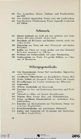 Silbergegenstände (Nr. 300-336)