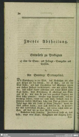 Zweyte Abtheilung
