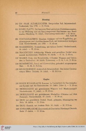 Kupfer (Nr. 260 - 272)