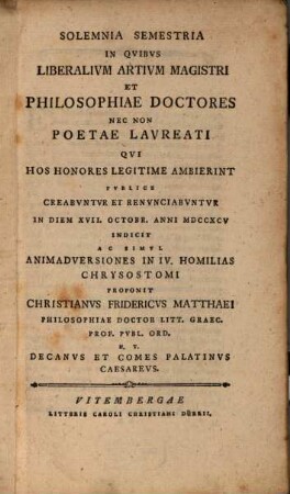 Animadversiones in IV. Homilias Chrysostomi