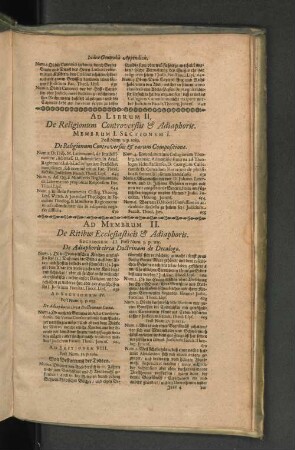 Ad Librum II. De REligionum Controversiis et Adiaphoris. Membrum I. Sectionem I. Post Num. I. p. 1089. De Religionum COntroversiis et earum Compositione.