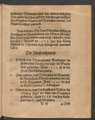 Die Fürstenthumb.