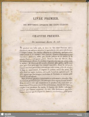 Livre Premier. Des Mouvemens Apparens Des Corps Célestes