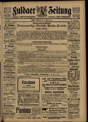 Zweite Ausgabe vom Mittwoch, den 08. April 1903.