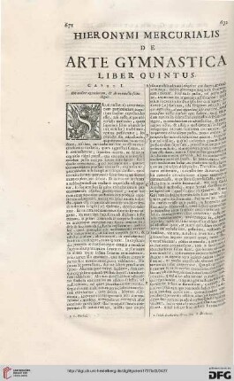 De arte gymnastica: Liber quintus