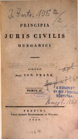 Principia juris civilis Hungarici, 2