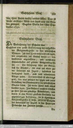 Sechszehnter Brief