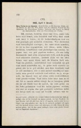 172-179, CVI. 1563, April 4 (Urach)