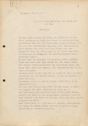 [W11]: Anna: oder das Leben, die Liebe und ein Mann : Erzählung