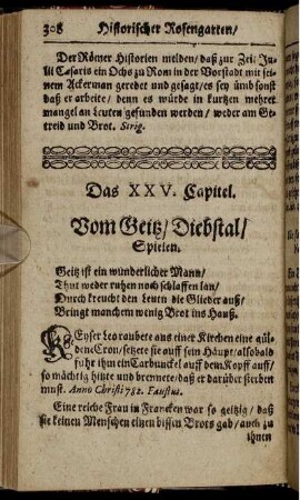 Das XXV. Capitel. Vom Geitz/ Diebstal/ Spielen