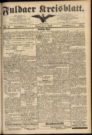 Zweite Ausgabe vom Freitag, den 12. August 1904.