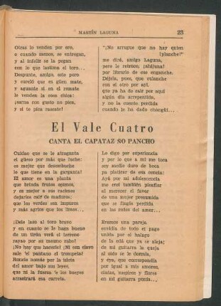 El vale cuatro : Canta el capatáz ño Pancho