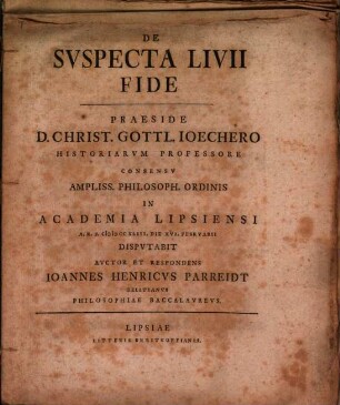 De suspecta Livii fide