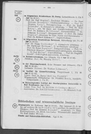 Bibliotheken und wissenschaftliche Institute