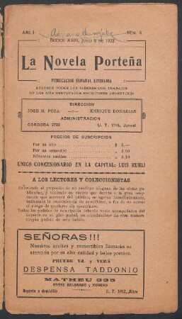 1922000108: "El sobre de hierro" : novela inédita