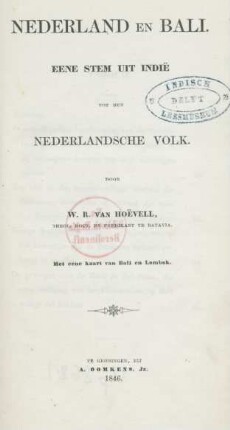 Nederland en Bali : eene stem uit Indië tot het Nederlandsche volk