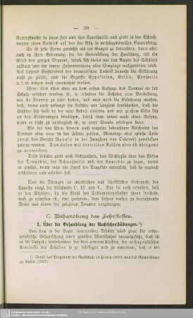 C. Behandlung des Lehrstoffes