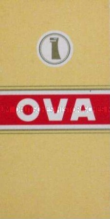 Werbeschild (klein) für "Ova"-Zigaretten