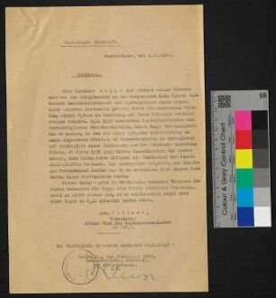 Brief/beglaubigte Erklärung - Dokumente unmittelbar nach dem 2. Weltkrieg, u.a. Entnazifizierungsverfahren