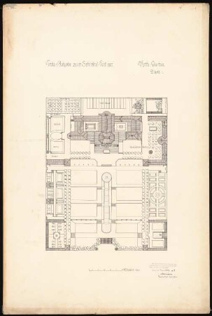 Ausstellungsgebäude für eine Gartenbaugesellschaft Schinkelwettbewerb 1907: Lageplan 1:500