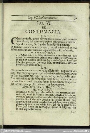 Cap. VI. De Contumacia