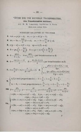 ÉTUDE SUR UNE NOUVELLE TRANSFORMATION.