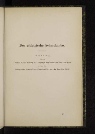 Der elektrische Schmelzofen.