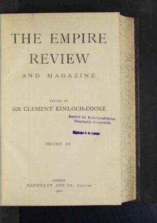20.1910/11, Nos. 115-120: The Empire review and journal of British trade