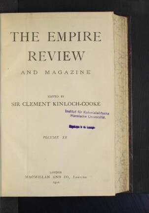 20.1910/11, Nos. 115-120: The Empire review and journal of British trade