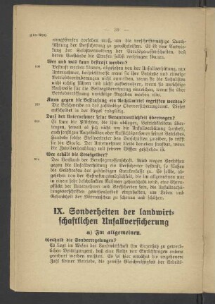 IX. Sonderheiten der landwirtschaftlichen Unfallversicherung