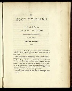 IL NOCE OVIDIANO MEMORIA LETTA ALL'ACCADEMIA