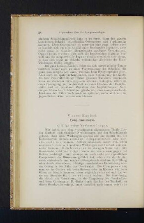 Viertes Kapitel. Symptomatologie.